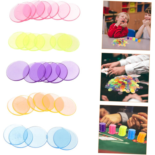 300 τμχ Bingo Counting Chips Διαφανείς μαρκαδόροι μεικτού χρώματος 2