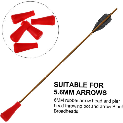 Εξασκηθείτε στις κεφαλές βελών 10 τμχ Archery Rubber Broadhead Tip για βέλη 6mm για σκοποβολή 2