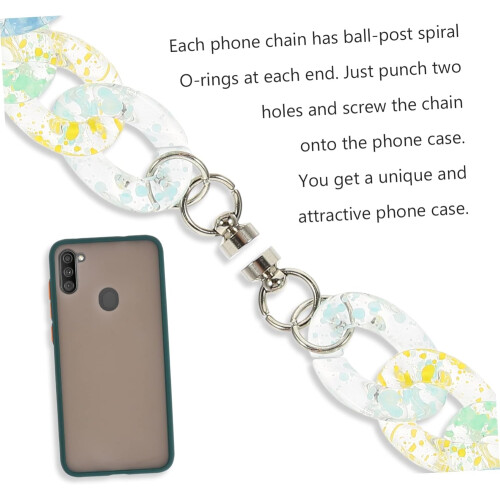 Lanyard Phone Case Chain 4 Pack Αξεσουάρ ακρυλική θήκη τηλεφώνου Διακοσμητικό εφέ 2