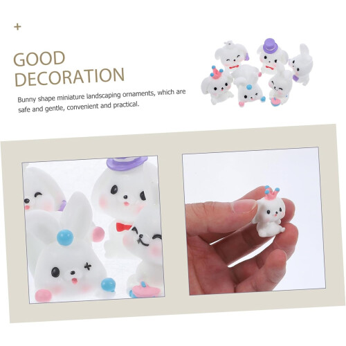 12 τμχ Μινιατούρες Ρητίνης Figurine Moss Bunny Διακοσμήσεις για διακόσμηση κήπου 2