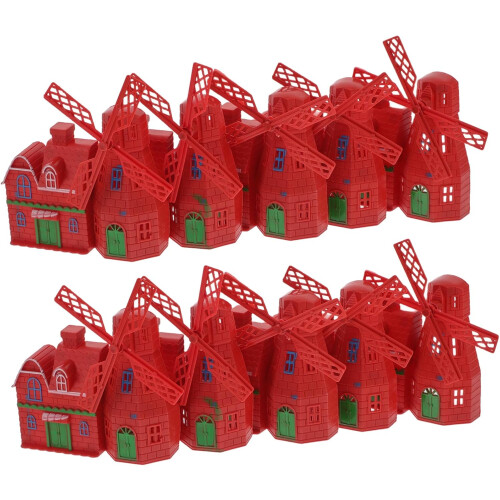 10 τμχ Windmill House Μοντέλο Mini Windmill Διακοσμητικό Επιτραπέζιο Windmill Farmhouse