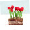 Μινιατούρα σε γλάστρα Προσομοίωση Tulip Bonsai Διακοσμητικό κουκλόσπιτο 3