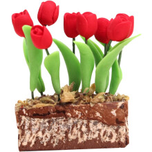 Μινιατούρα σε γλάστρα Προσομοίωση Tulip Bonsai Διακοσμητικό κουκλόσπιτο