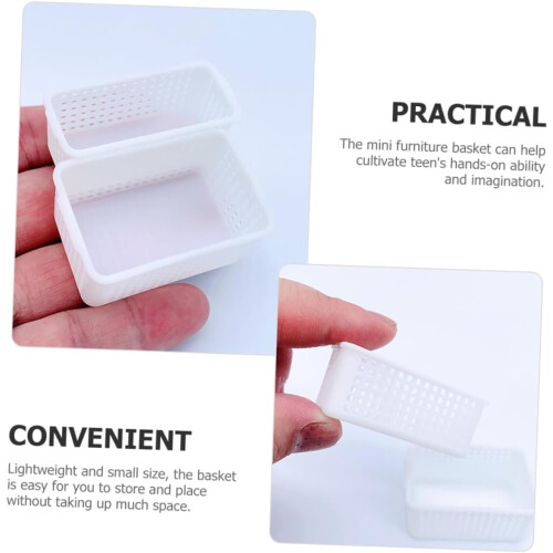 Pp Καλάθια αποθήκευσης υλικού για Mini House Doll House Miniatures Miniature Storage Baskets 2τμχ 2