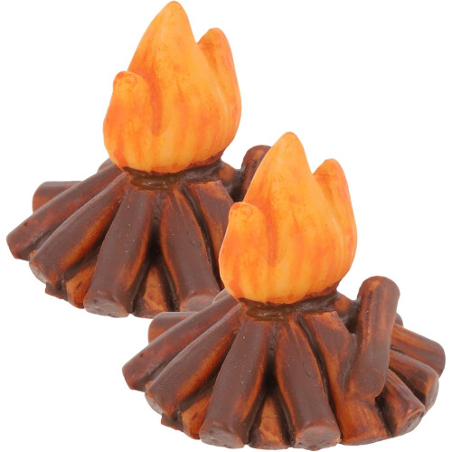 2 τμχ Fire Ornaments Mini House Στολίδι Campfire Miniature Dollhouse Fire Model Micro
