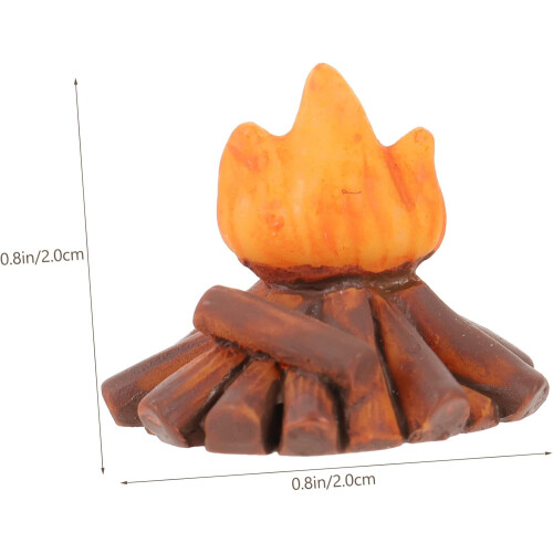 2 τμχ Fire Ornaments Mini House Στολίδι Campfire Miniature Dollhouse Fire Model Micro 1