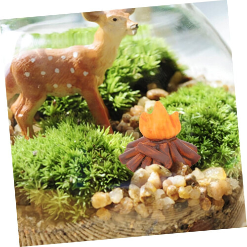 2 τμχ Fire Ornaments Mini House Στολίδι Campfire Miniature Dollhouse Fire Model Micro 2