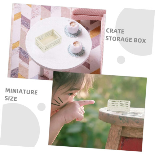 DIY Miniature Dollhouse Decor 3 σε 1 Μικροσκοπικά καλάθια φρούτων για Ξύλινο Κλουβί αποθήκευσης 2