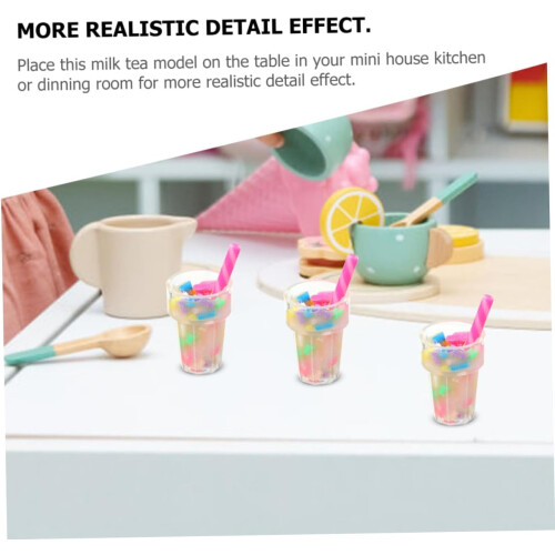 Doll House Mini Milk Tea Model Props for Simulation Miniature Decor 12 Συσκευασία 2