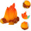 8τμχ Fire Micro Landscape Ornaments Μινιατούρες Ρητίνη Fake Campfire Εξωραϊσμός Fire Model Fire Model 3