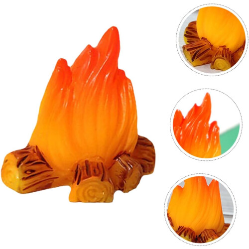 8τμχ Fire Micro Landscape Ornaments Μινιατούρες Ρητίνη Fake Campfire Εξωραϊσμός Fire Model Fire Model 2
