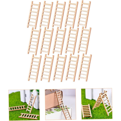 15 τμχ Mini Ladder Landscape Μοντέλο Ξύλινη διακόσμηση για μπονσάι Micro στολίδι κήπου 2