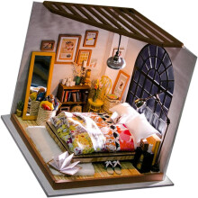 Χειροποίητη συναρμολόγηση Mini House Kit Diy Ξύλινο Υπνοδωμάτιο Μοντέλο Craft Toy Safe Beautiful