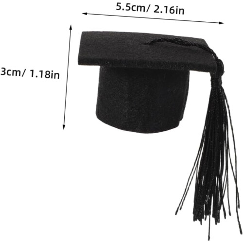 4 τμχ Dr. Doll Hat Doll Custome Miniature Stuff Αξεσουάρ μινιατούρας σπιτιού Μαύρη τσόχα 1