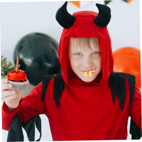 4 τμχ Halloween Fake Οδοντοστοιχίες Τρομακτικά Δόντια Διακοσμητικά για Κοστούμια πάρτι 1