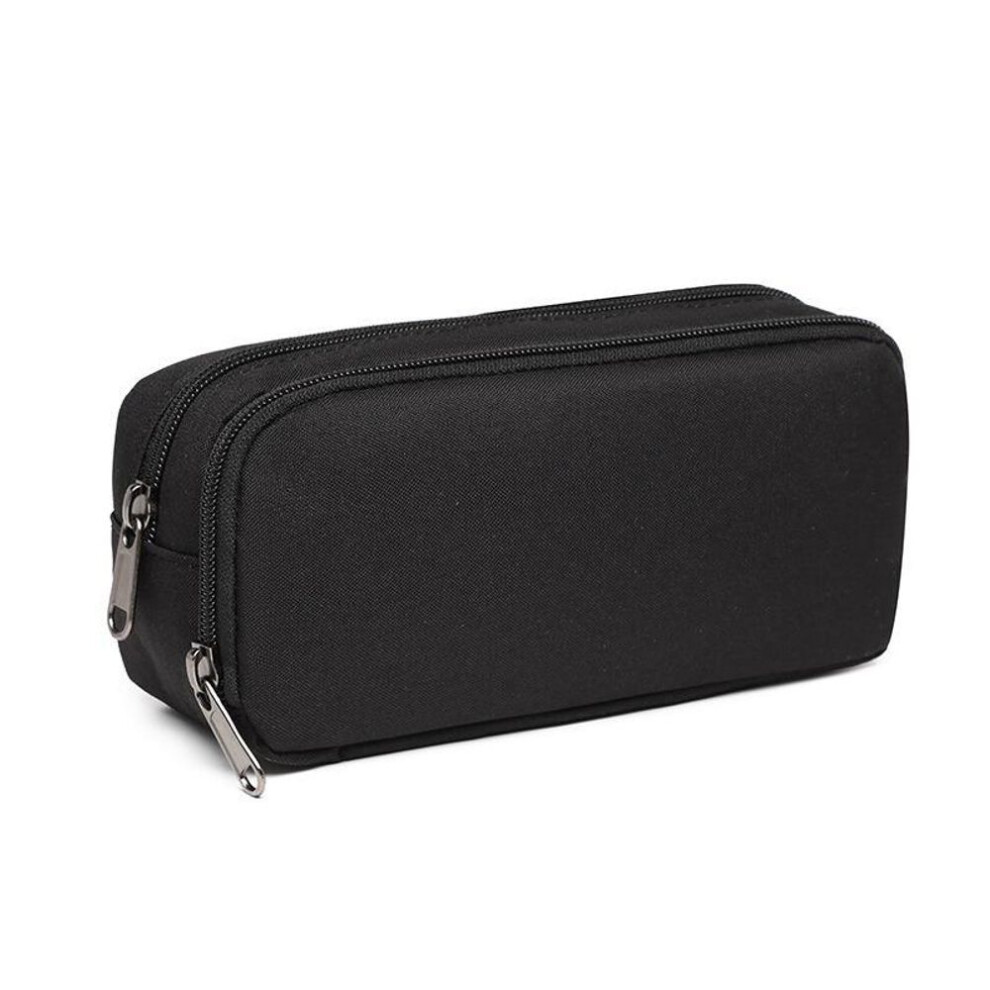Big Capacity Pencil Case Black Storage Pouch Portable Marker Pen Pouch Simple Stationery Bag School Office Organizer Bag