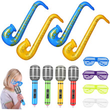Φουσκωτό σετ μουσικών οργάνων Μικρόφωνο Sax Photo Booth Props Μουσικές διακοσμήσεις