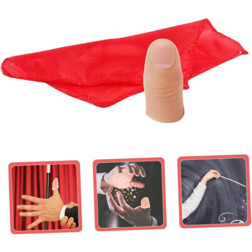 Magician Scarf Props 2 Pack Fake Finger Gimmick για σκηνικές παραστάσεις Φάρσες Φεστιβάλ 1