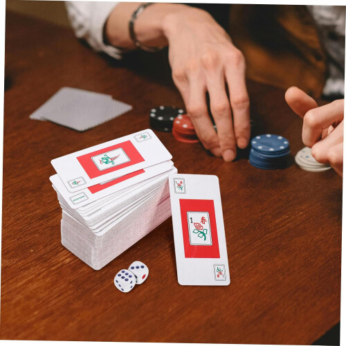 2 Σετ Κάρτες Πόκερ Mahjong Mini Size κινέζικο σετ παιχνιδιών Mahjong για ταξιδιώτες 2