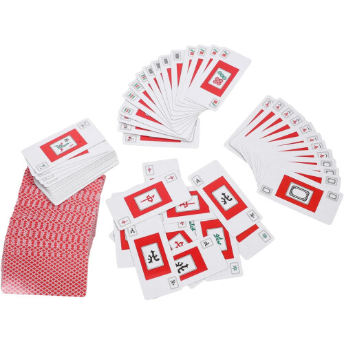 2 Σετ Κάρτες Πόκερ Mahjong Mini Size κινέζικο σετ παιχνιδιών Mahjong για ταξιδιώτες