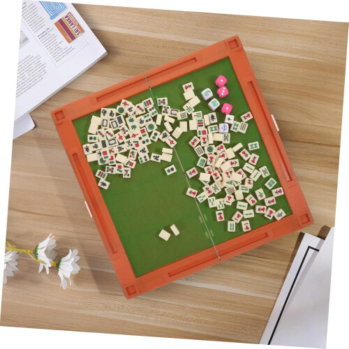 Σετ ταξιδιού Mahjong για 1-4 παίκτες Συμπαγής τσάντα μεταφοράς παιχνιδιών Mini Mahjong 1