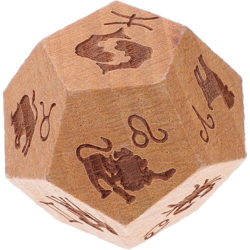 Elegant 12 Constellations Wooden Dice Divination Tarot Tool Παιχνίδι Ζάρια για επιτραπέζια παιχνίδια