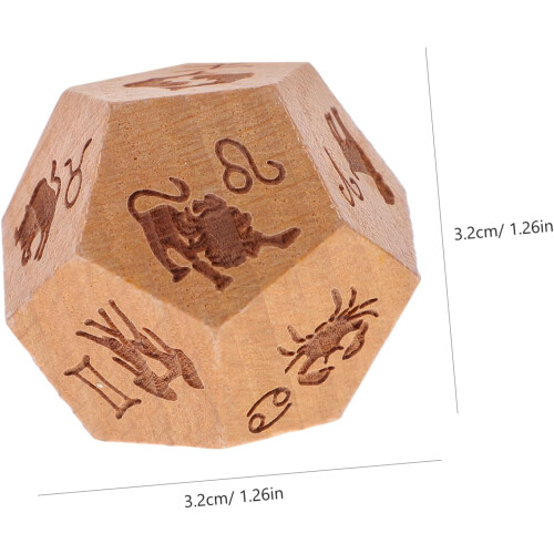 Elegant 12 Constellations Wooden Dice Divination Tarot Tool Παιχνίδι Ζάρια για επιτραπέζια παιχνίδια 1