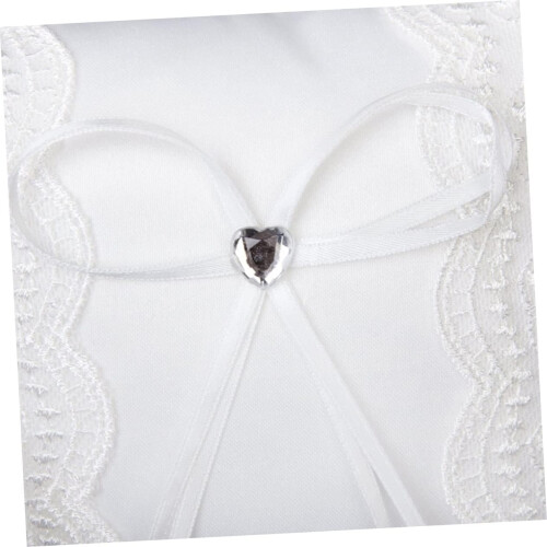 Μαξιλάρι Βέρας 20x20 εκ. Rhinestone Heart Ring Bearer Μαξιλάρι για γάμο 2