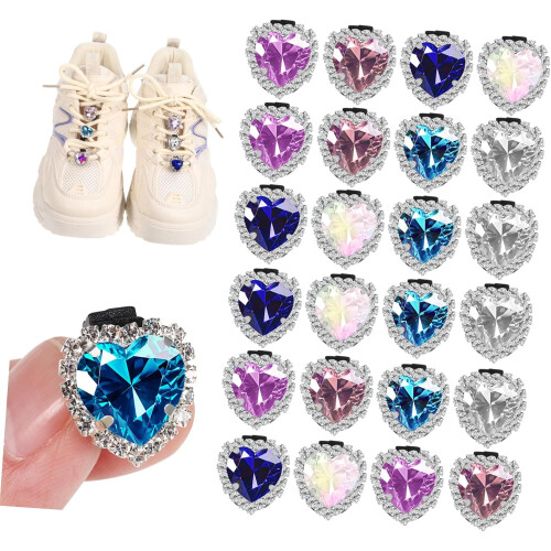 24 τμχ Γούρια παπουτσιών Rhinestone για αθλητικά παπούτσια Κορδόνια γούρια Bling Clips