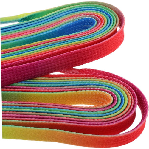 1 Ζευγάρι Rainbow Gradient Laces Sneakers Cool Laces Gradient Flat Laces Κορδόνια παπουτσιών Πολυεστέρας 2
