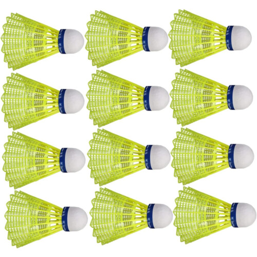 Elastic Sturdy Shuttlecocks Badminton 12 τμχ για Αθλητικά Παιχνίδια Σχολικής Προπόνησης