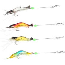 Σετ 4 τμχ από Glow-in-the-dark Shrimp Lures Realistic Soft Bait για νυχτερινό ψάρεμα για γλυκό νερό