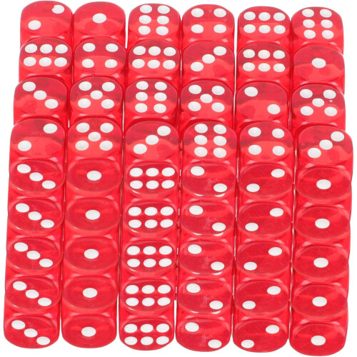 Σετ ζάρια χύμα 100 τμχ Ακρυλική σανίδα Sided Dices για πάρτι Παιχνίδια και εκδηλώσεις