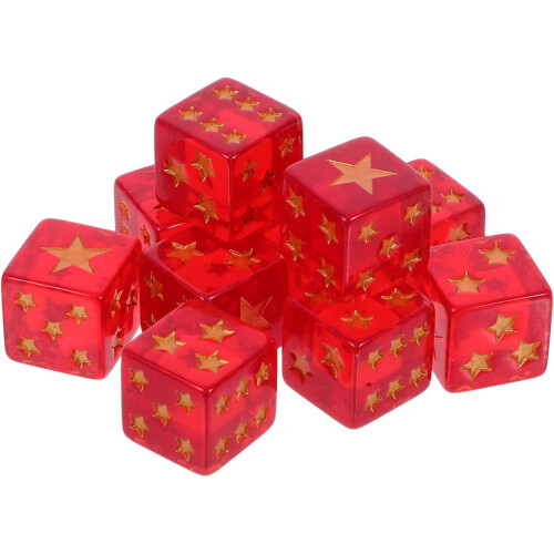 Stand Resin Star Dice 10pc Σετ τυπικό μέγεθος για βελτιωμένη εμπειρία παιχνιδιού