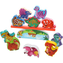 Ξύλινα μπλοκ στοίβαξης Παιχνίδι Animal Balance for Dinosaur Theme Educational for Interactive Family Fun Ideal