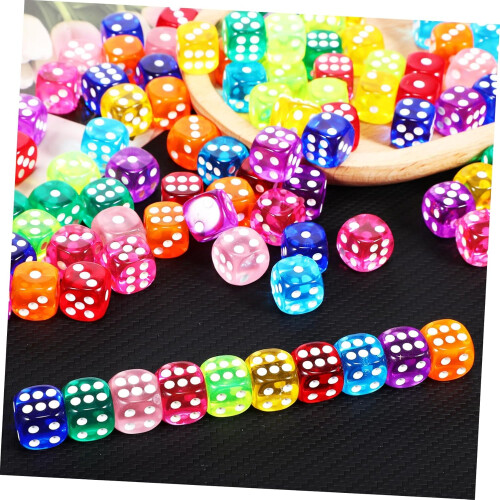 100 τεμ. Small Dice Game Dice Sets Πολύχρωμα ακρυλικά ζάρια για επιτραπέζια τάξη 1
