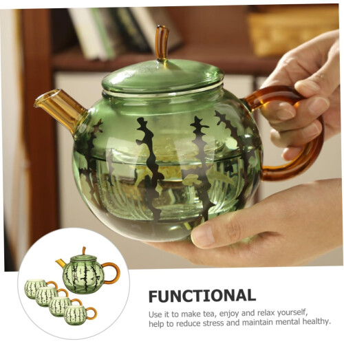 σετ Thicken Tea Pot Διάφανο βραστήρα Loose Tea Pot Μικρό δοχείο τσαγιού με φλιτζάνια 2