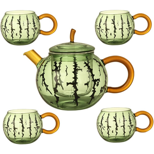 σετ Thicken Tea Pot Διάφανο βραστήρα Loose Tea Pot Μικρό δοχείο τσαγιού με φλιτζάνια