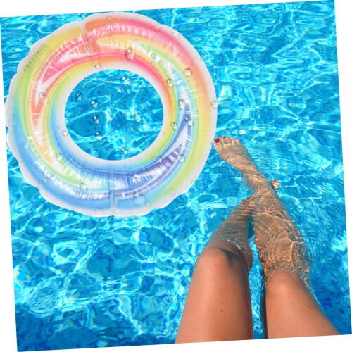 Rainbow Swimming Ring Beach Swimming Pool River Summer πολύχρωμο δαχτυλίδι κολύμβησης 2