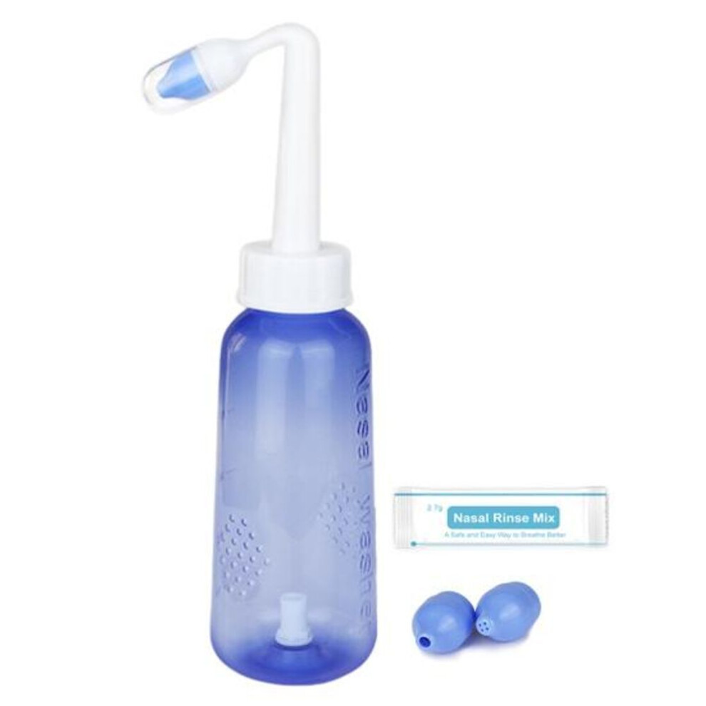(B) 300ml Neti Pot Sinus Rinse Bottle Kit With 40 Salt Packets Nose Wash Cleaner Pressure Irrigation Neti Pot For Kids Adults