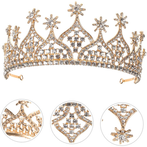 Κομψές Tiara Tiara για Γυναικείες Στέφανα Γυναικείες Κεφαλή Νυφικού Στέμματος Rhinestone 2