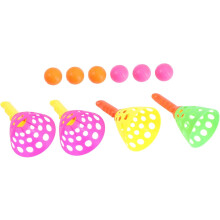 2 Pairs Toss and Catch Ball Set Fun Click and Toss Game for Includes Catch Balls