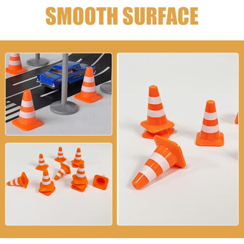10τμχ Mini Traffic Cones Construction Road Cones Mini Roadblocks Μοντέλο DIY Sand Στολίδια τραπεζιού 1
