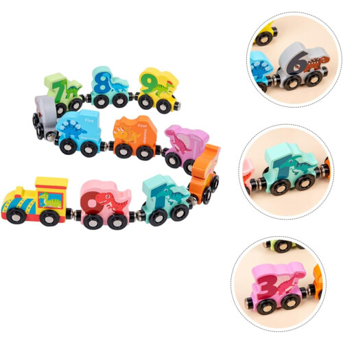 Cartoon Animals Train Toy Παιχνίδια πρώιμης μάθησης για νήπια Ασφαλές ξύλινο υλικό 2