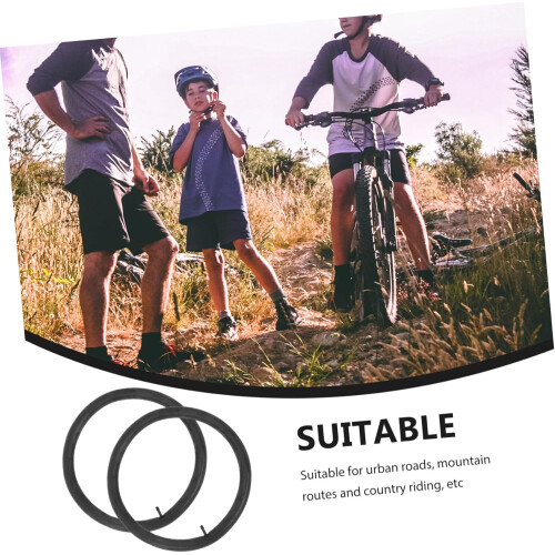 2 τμχ Ποδήλατο Inner Tube Bicycles Tube Μαύρο βουτυλικό καουτσούκ 2