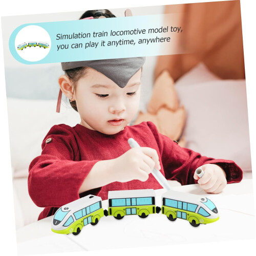 1 Σετ Creative Τραίνο με Μπαταρία Συνδέσιμο ανοιχτό πράσινο ηλεκτρικό τρένο 1
