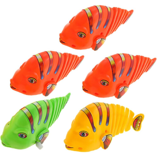 5 τμχ Rocking Fish Bath Wind up Robot Wind up Robot Windup Tank Ρολόι
