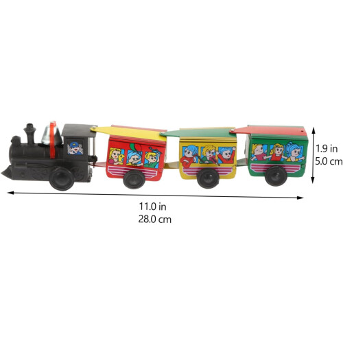 Vintage Tin Wind Up Train με τρία βαγόνια κουρδιστό παιχνίδι 1