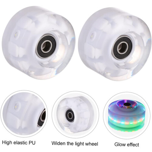 2 τεμάχια Skating Wheel Skateboard LED Wheels Light Up Αξεσουάρ για πατίνια τροχού πατινάζ 2