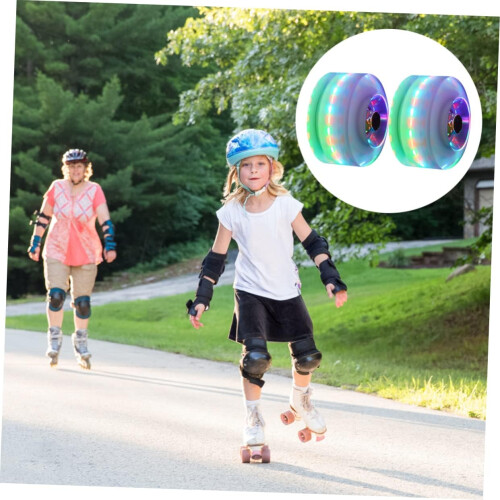 2 τεμάχια Skating Wheel Skateboard LED Wheels Light Up Αξεσουάρ για πατίνια τροχού πατινάζ 1